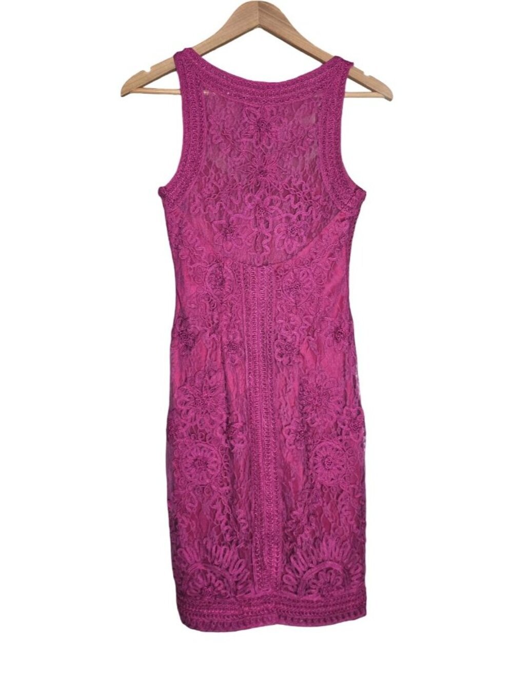Women's - Sue Wong Fuchsia Lace Cocktail Dress, Size 4